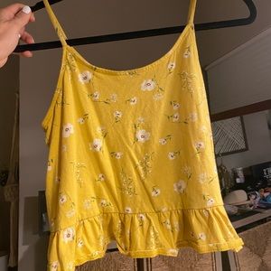 Yellow floral crop top